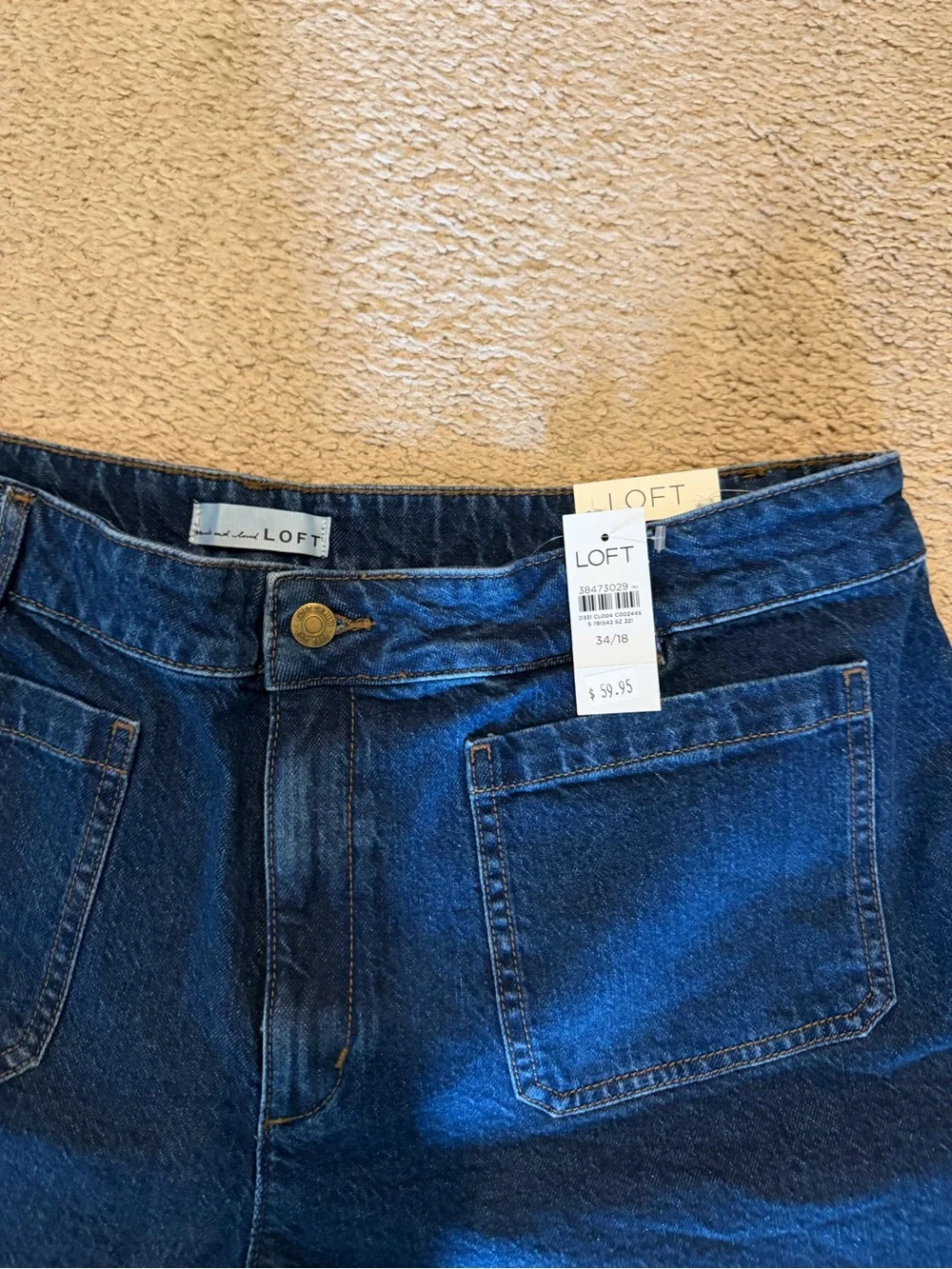 LOFT Dark Blue Denim Pocket Shorts